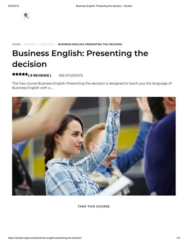 Business English_ Presenting the decision - Edukite
