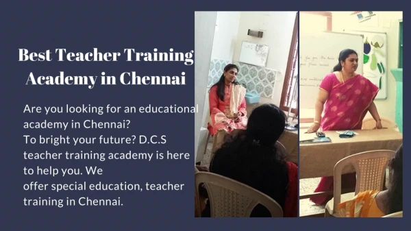 Professional teacher training academy in Chennai