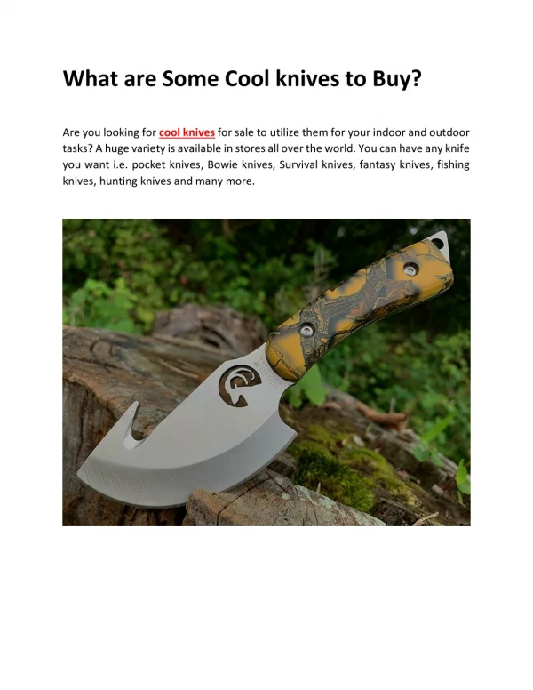 What are some cool knives to buy?
