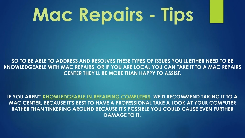 mac repairs tips