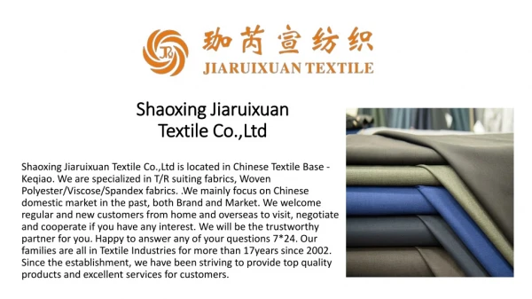 Shaoxing Jiaruixuan Textile Co.,Ltd
