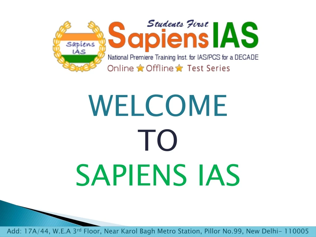 welcome to sapiens ias