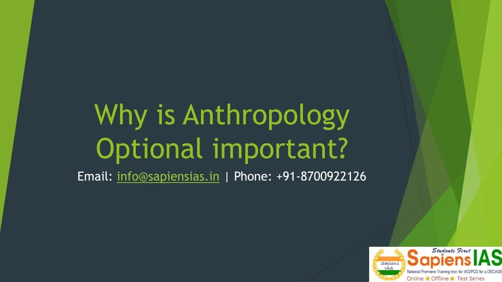 why is anthropology optional important