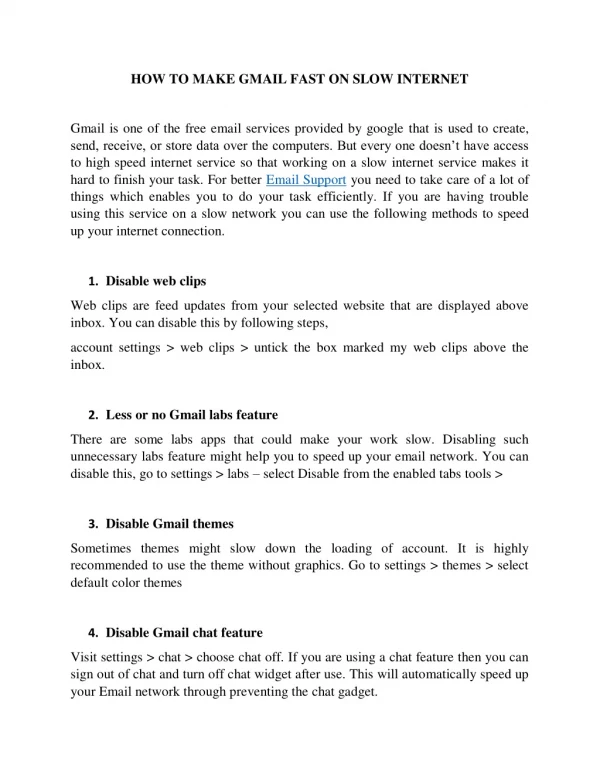 HOW TO MAKE GMAIL FAST ON SLOW INTERNET