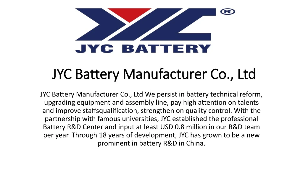 jyc battery manufacturer co ltd jyc battery