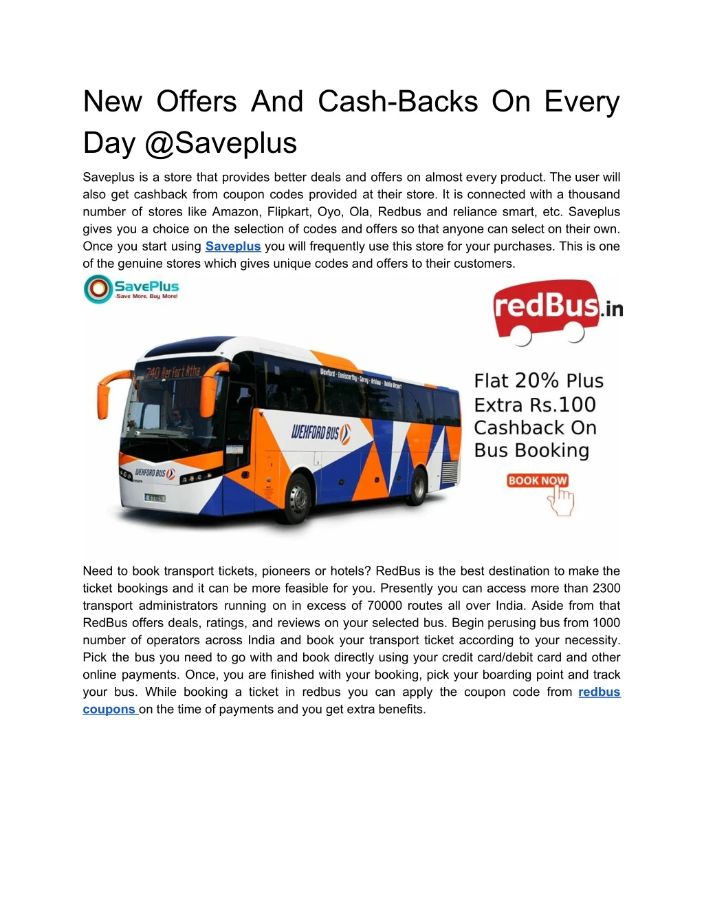 new offers and cash backs on every day @saveplus