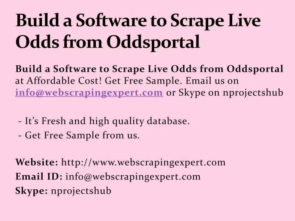 build a software to scrape live odds from oddsportal