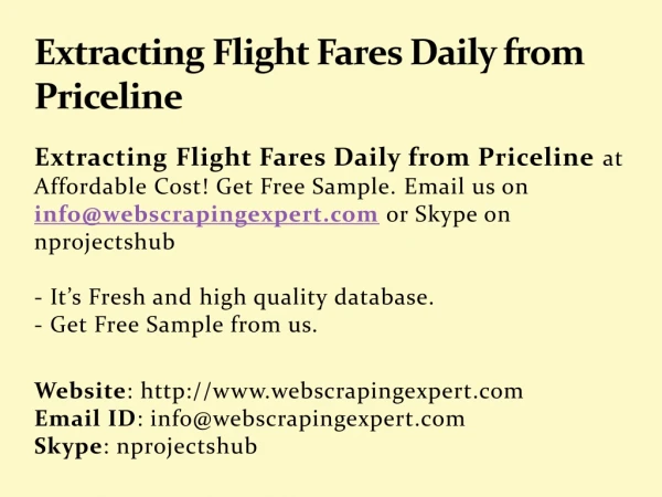 Extracting Flight Fares Daily from Priceline