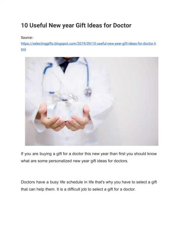 10 Useful New year Gift Ideas for Doctor