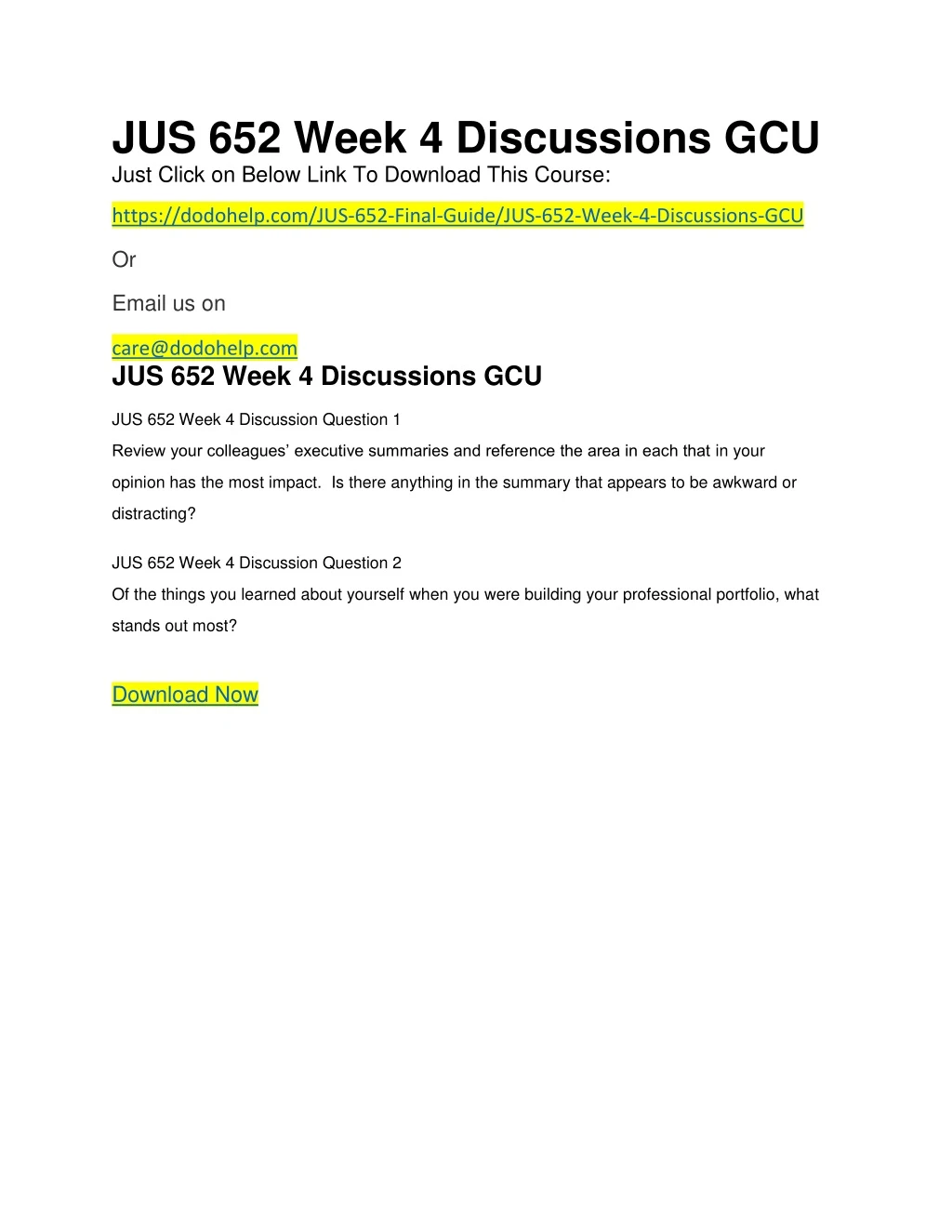 jus 652 week 4 discussions gcu just click