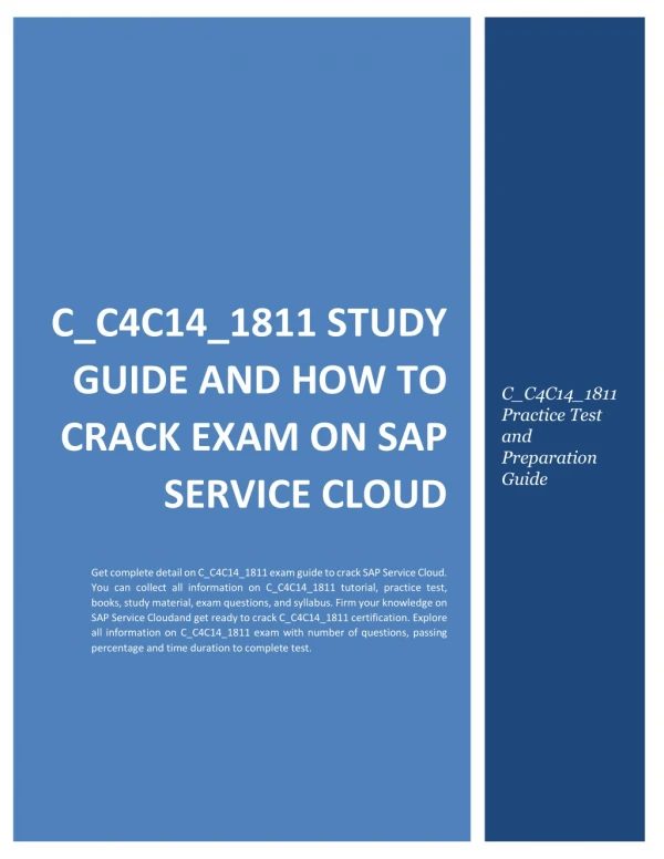 C_C4C14_1811 Study Guide and How to Crack Exam on SAP Service Cloud