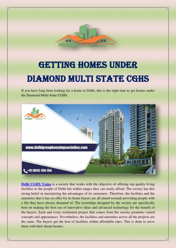 Getting Homes Under Diamond Multi-State CGHS