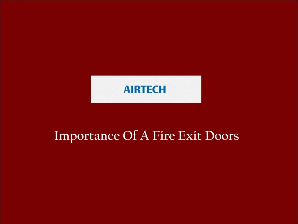 importance of a fire exit doors