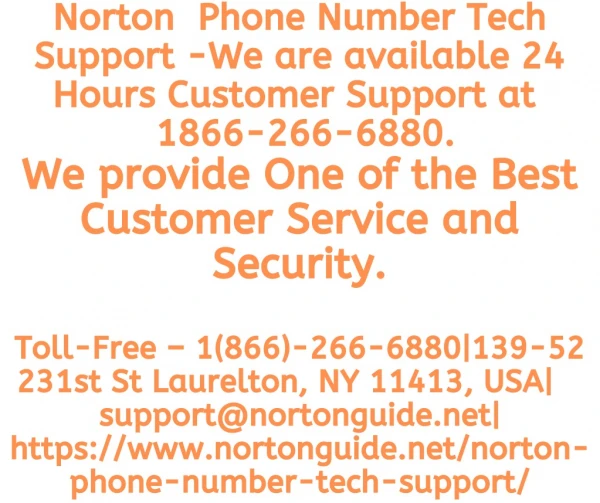 Phone number for norton customer service and Norton tech support