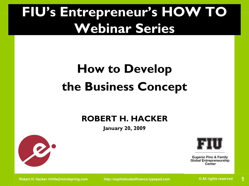 fiu s entrepreneur s how to webinar series