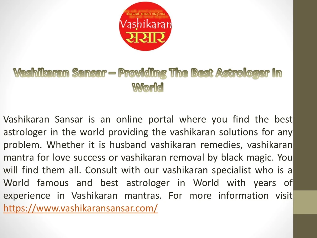 vashikaran sansar providing the best astrologer