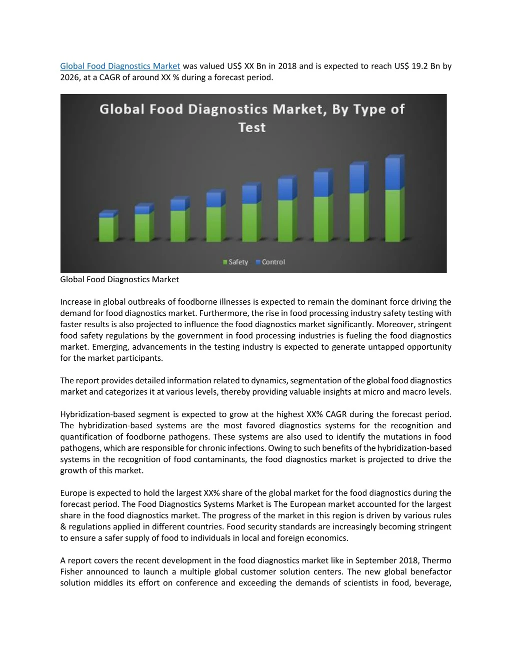 global food diagnostics market was valued