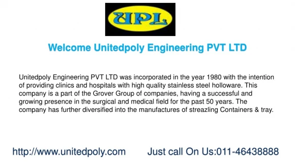 Medical Equipment Manufacturers- Unitedpoly