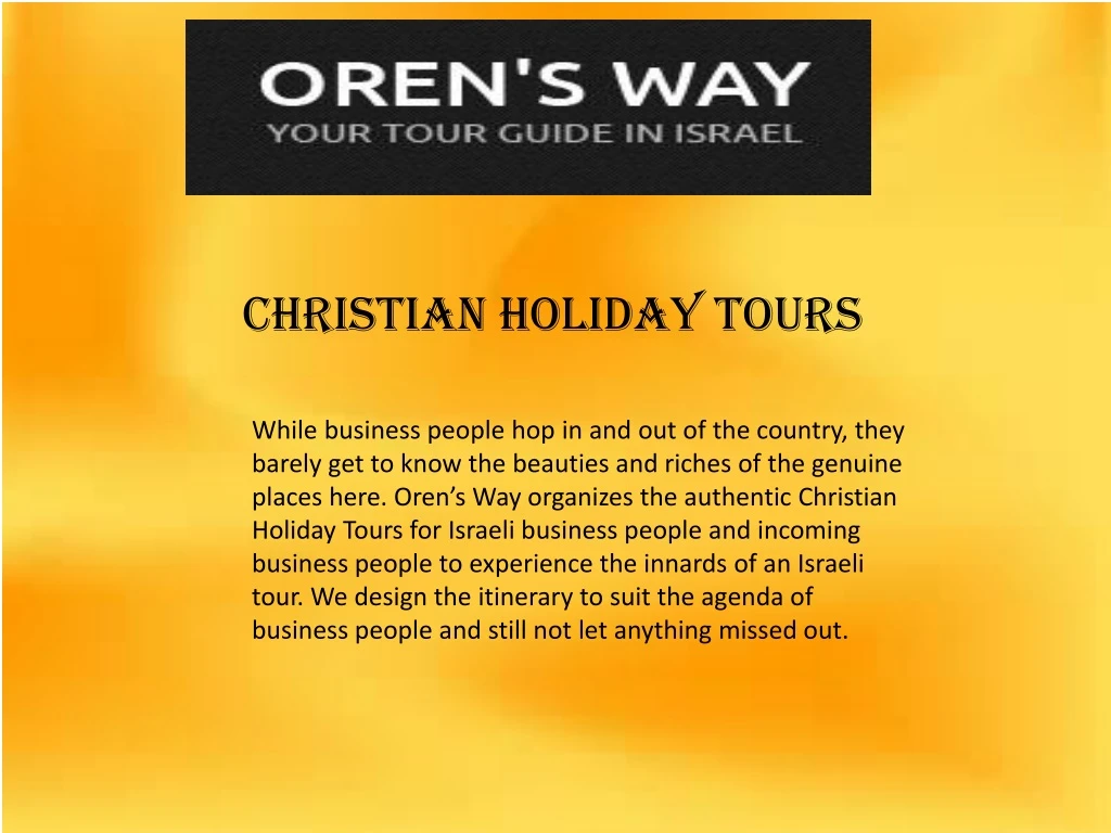 christian holiday tours