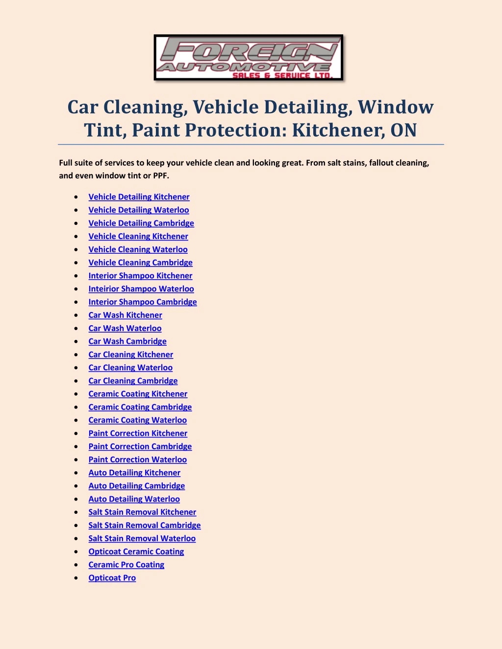 car cleaning vehicle detailing window tint paint