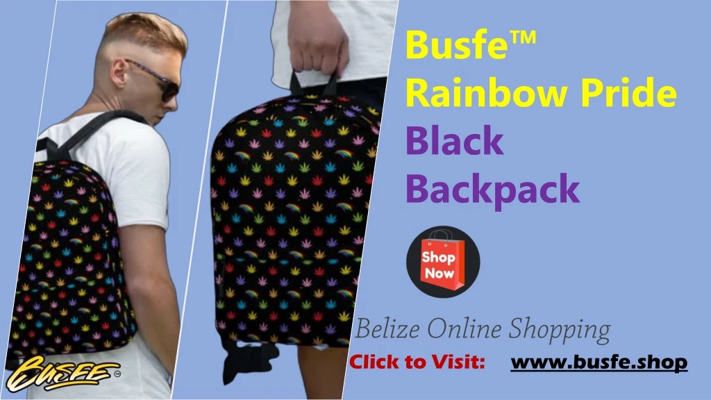 busfe rainbow pride black backpack