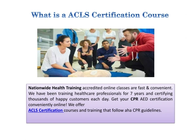 What is a ACLS Certification Course