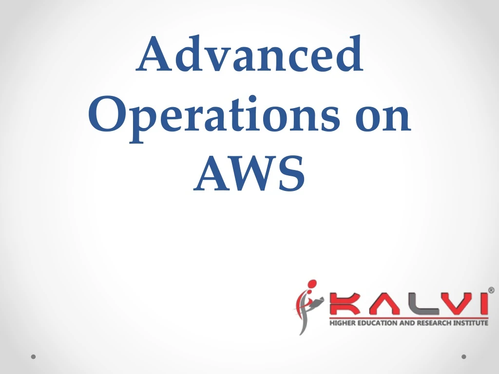 advanced operations on aws