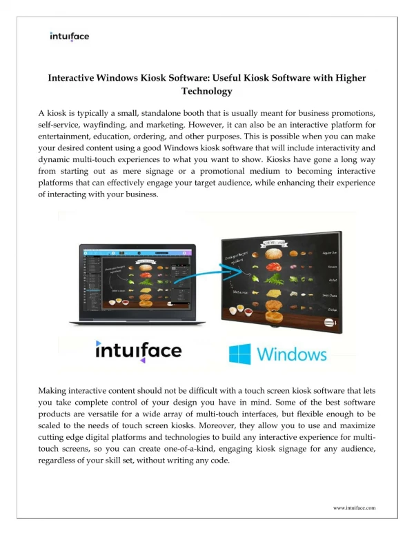 Interactive Windows Kiosk Software: Useful Kiosk Software with Higher Technology