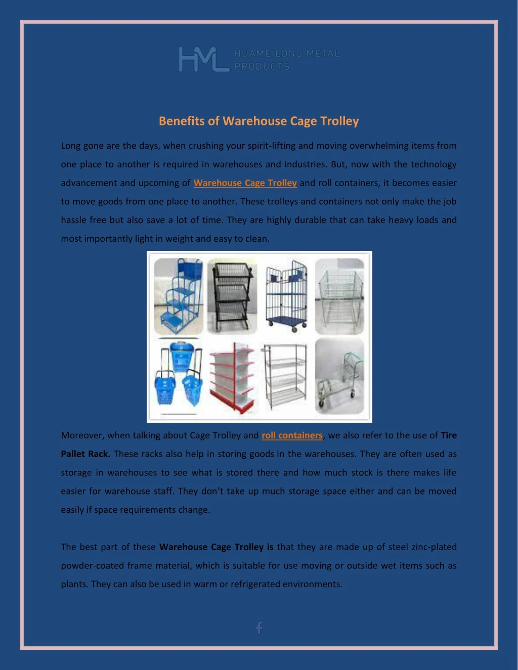 benefits of warehouse cage trolley