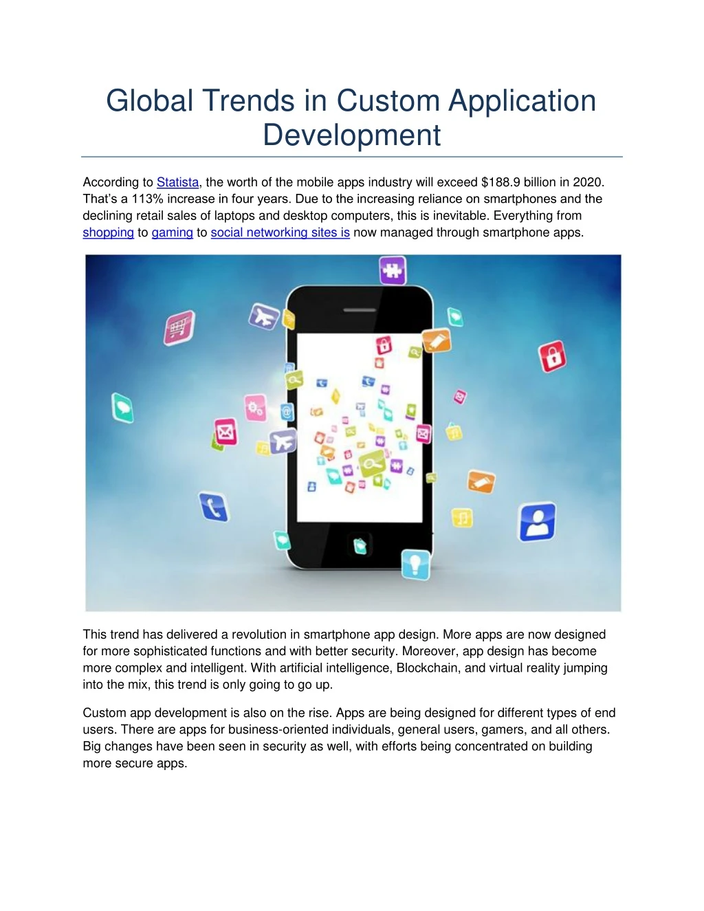 global trends in custom application development