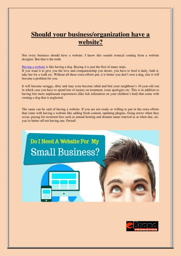 Should your business/organization have a website?