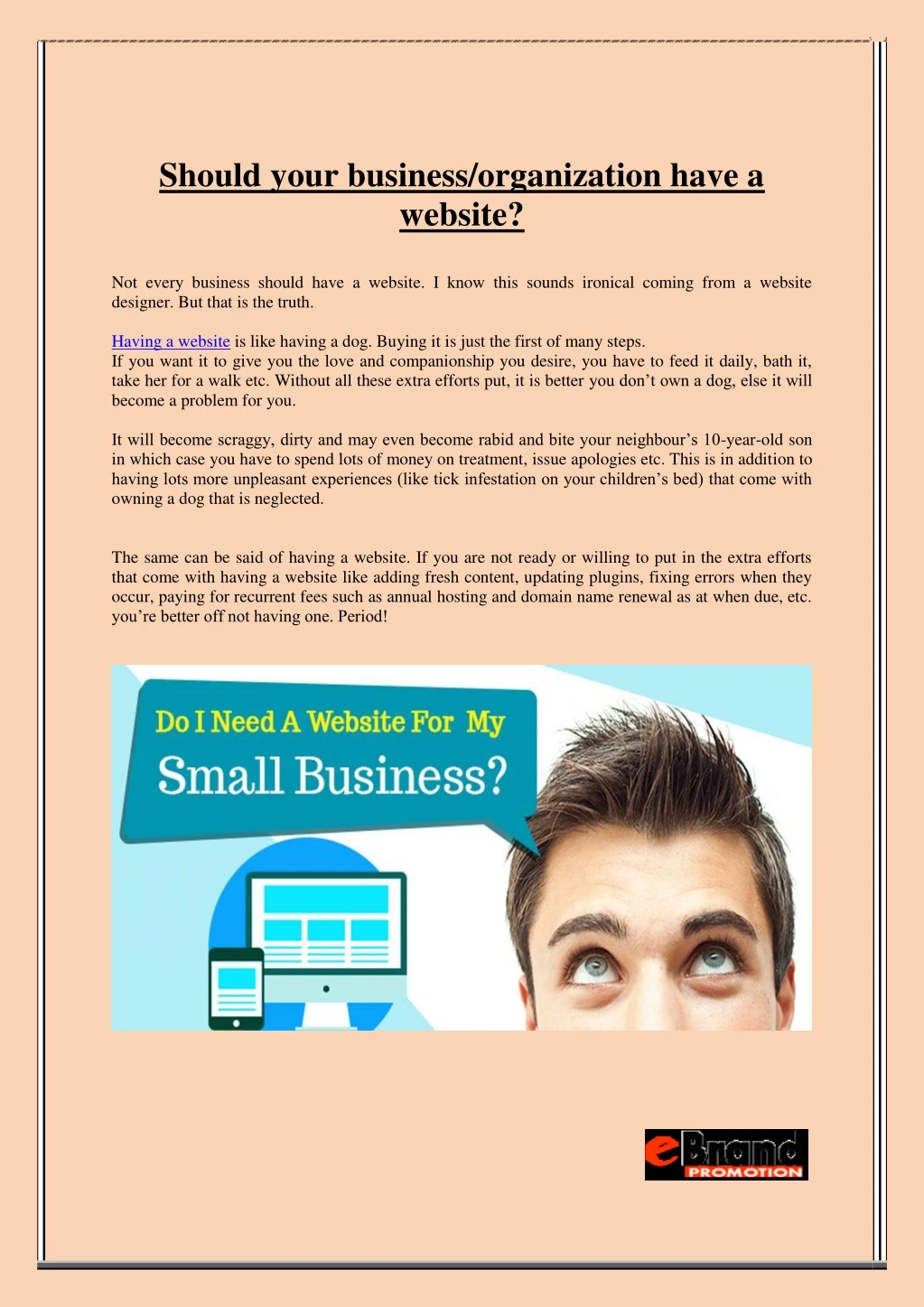 should your business organization have a website