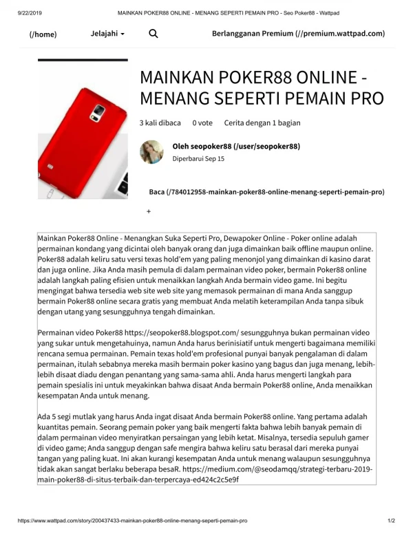 MAINKAN POKER88 ONLINE - MENANG SEPERTI PEMAIN PRO