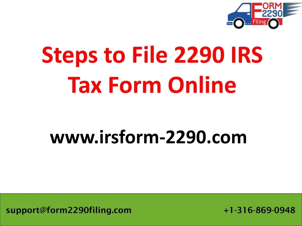 steps to file 2290 irs tax form online