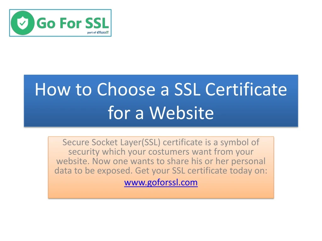 how to choose a ssl certificate for a website