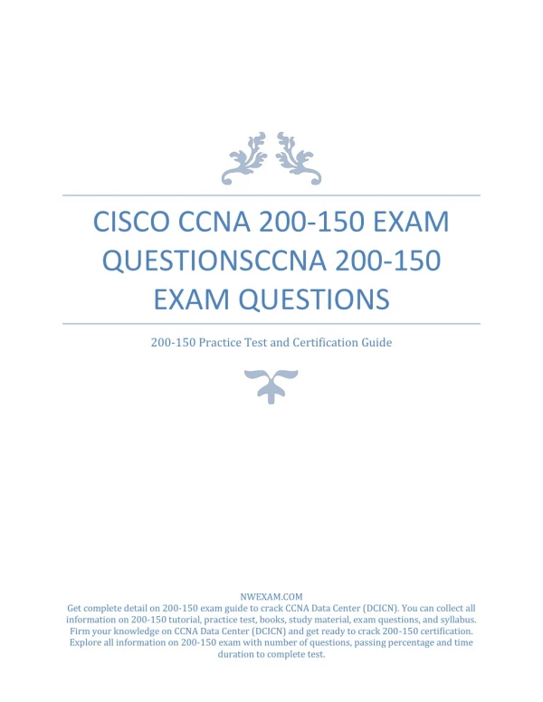 [PDF] CISCO CCNA 200-150 Exam Questions