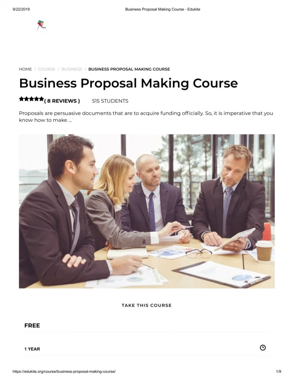 Business Proposal Making Course - Edukite
