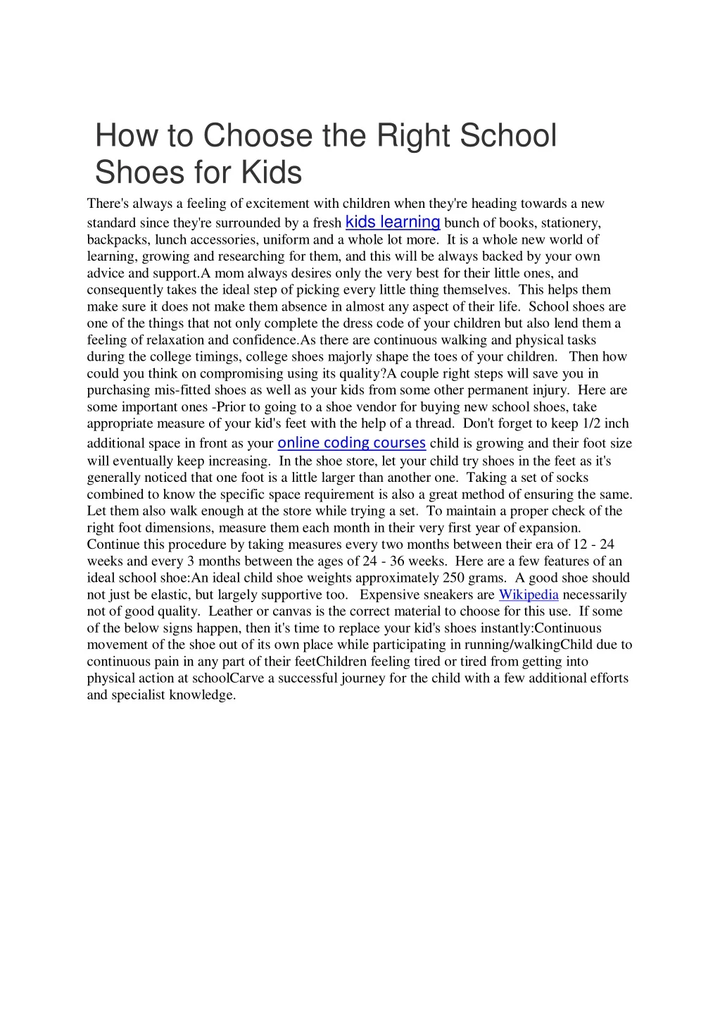 how to choose the right school shoes for kids