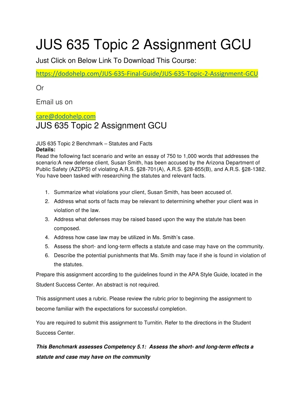 jus 635 topic 2 assignment gcu