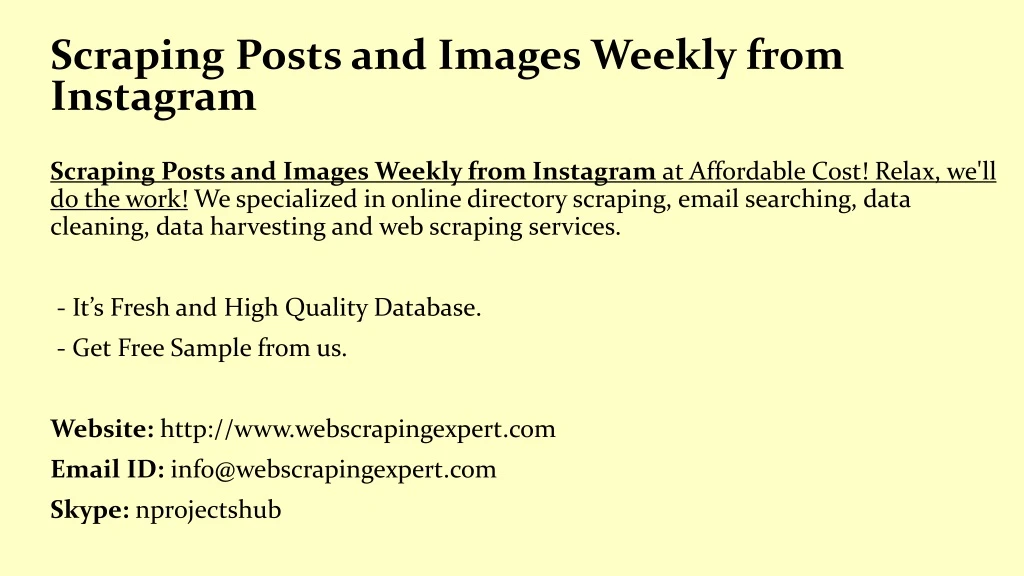 scraping posts and images weekly from instagram