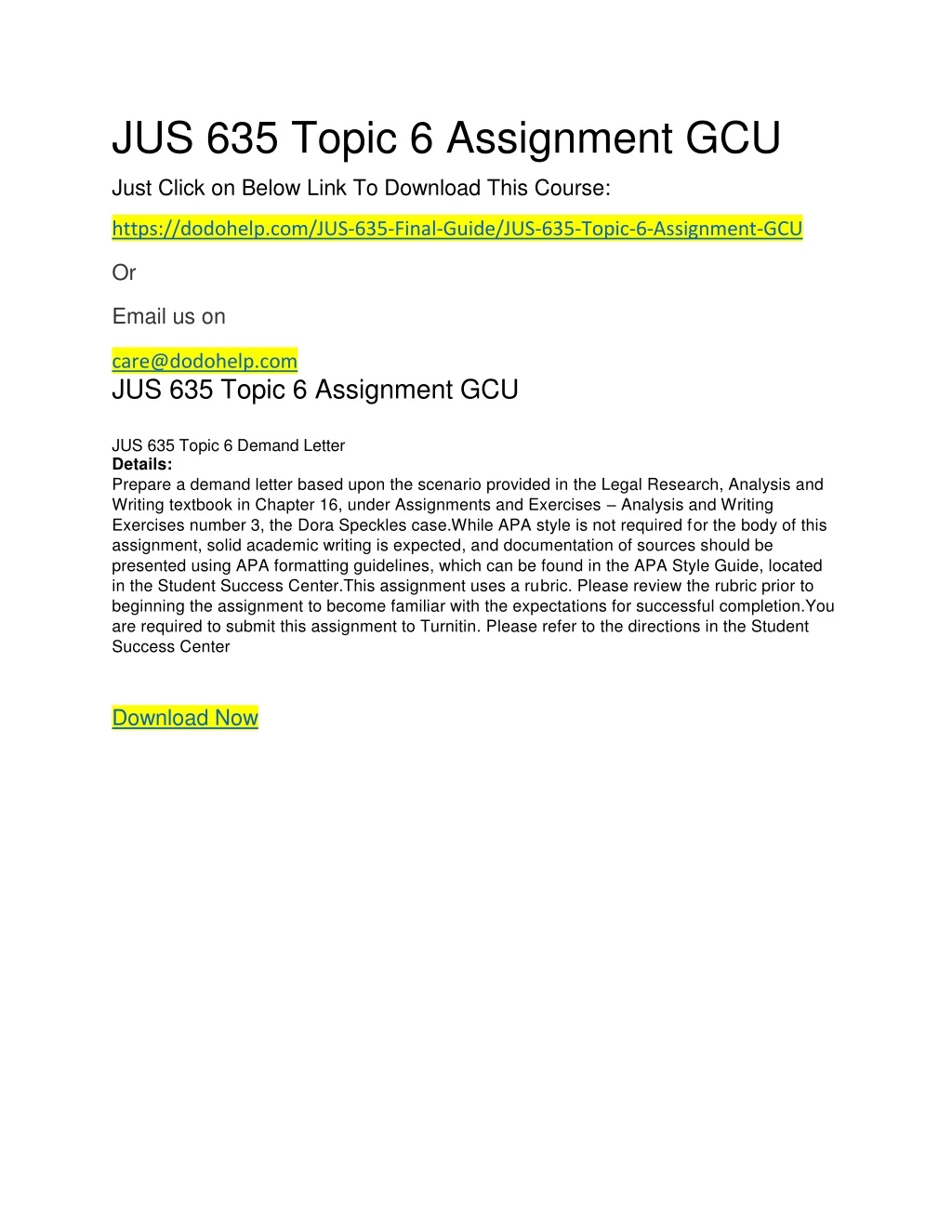jus 635 topic 6 assignment gcu