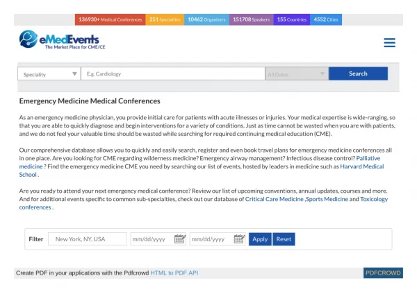 Emergency Medicine CME Medical Conferences 2019 - 2020 | Emergency Medicine CME Conferences | USA