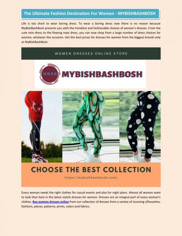 The Ultimate Fashion Destination For Women - MYBISHBASHBOSH
