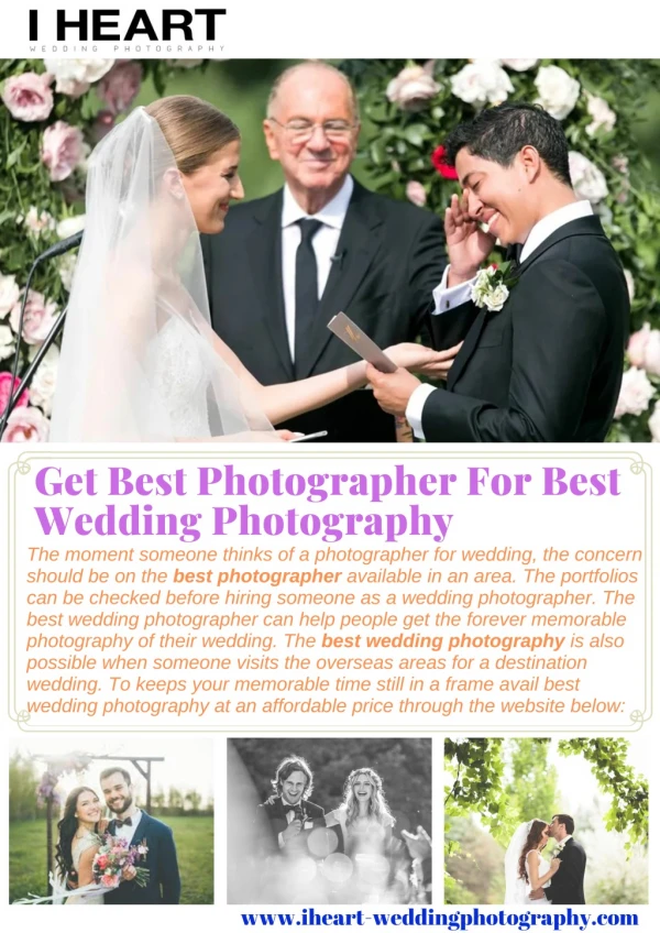 Get Best Photographer For Best Wedding Photography