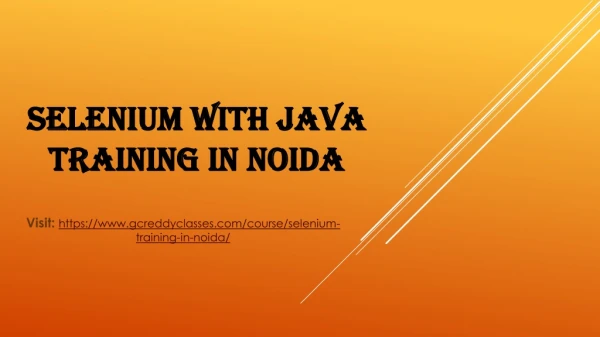 selenium with java training in noida