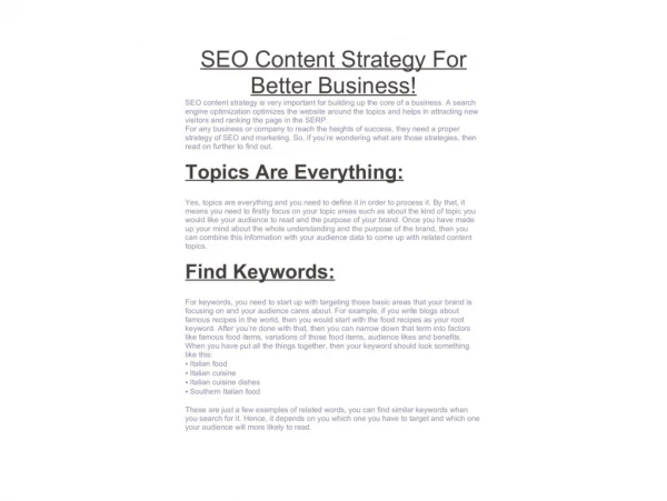 SEO Content Strategy For Better Business!