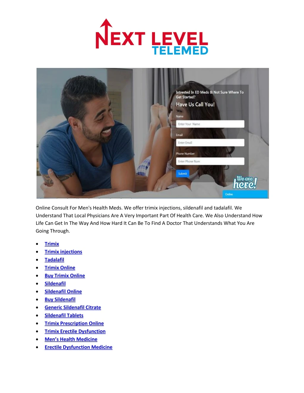 online consult for men s health meds we offer