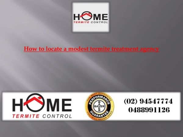 How to locate a modest termite treatment agency