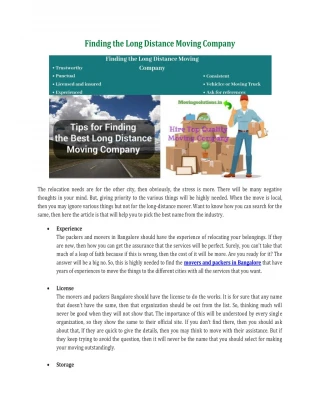 Finding the Long Distance Moving Company - slide 1