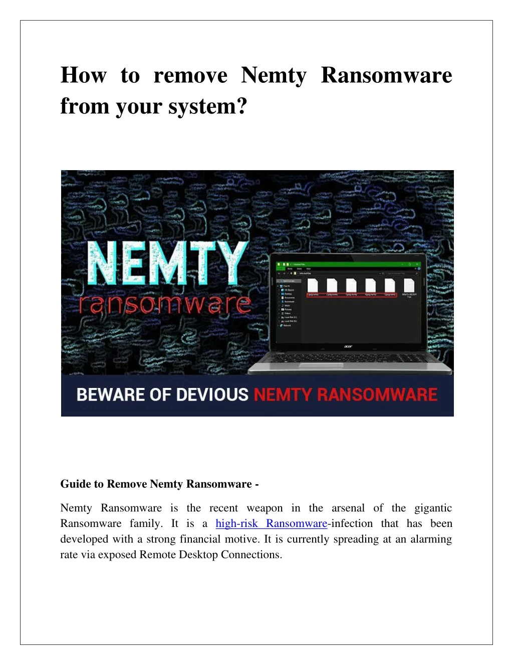how to remove nemty ransomware from your system